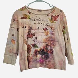 Y2K Studio Gem Q Love Of Autumn 3/4 Sleeve Top